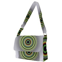 Fractal Mandala White Background Full Print Messenger Bag by Simbadda