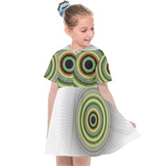 Fractal Mandala White Background Kids  Sailor Dress