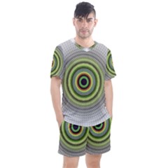 Fractal Mandala White Background Men s Mesh Tee And Shorts Set