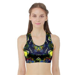 Chakra Art Healing Mandala Sports Bra With Border by Simbadda