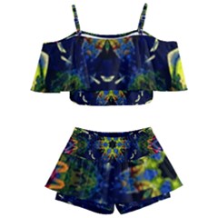 Chakra Art Healing Mandala Kids  Off Shoulder Skirt Bikini