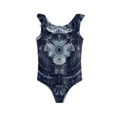 Black And White Fractal Art Artwork Design Kids  Frill Swimsuit