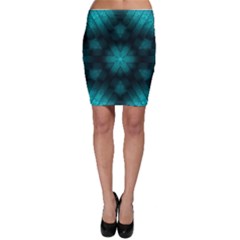 Abstract Pattern Black Green Bodycon Skirt by Simbadda