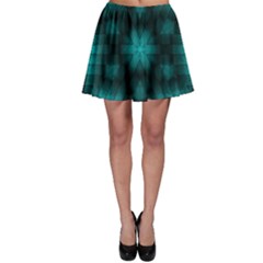 Abstract Pattern Black Green Skater Skirt by Simbadda