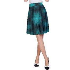 Abstract Pattern Black Green A-line Skirt by Simbadda