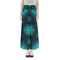 Abstract Pattern Black Green Full Length Maxi Skirt by Simbadda