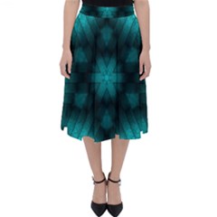 Abstract Pattern Black Green Classic Midi Skirt by Simbadda