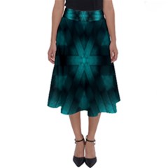 Abstract Pattern Black Green Perfect Length Midi Skirt by Simbadda