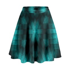 Abstract Pattern Black Green High Waist Skirt by Simbadda