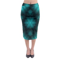 Abstract Pattern Black Green Midi Pencil Skirt by Simbadda