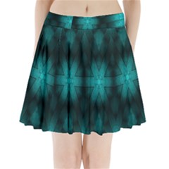 Abstract Pattern Black Green Pleated Mini Skirt by Simbadda