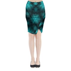 Abstract Pattern Black Green Midi Wrap Pencil Skirt by Simbadda