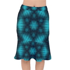 Abstract Pattern Black Green Mermaid Skirt by Simbadda