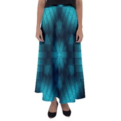 Abstract Pattern Black Green Flared Maxi Skirt by Simbadda