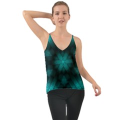 Abstract Pattern Black Green Chiffon Cami by Simbadda