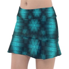 Abstract Pattern Black Green Tennis Skirt by Simbadda