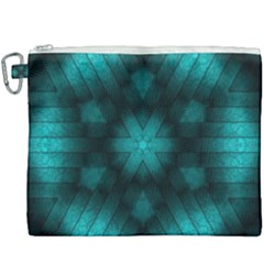 Abstract Pattern Black Green Canvas Cosmetic Bag (xxxl) by Simbadda