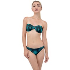 Abstract Pattern Black Green Classic Bandeau Bikini Set by Simbadda