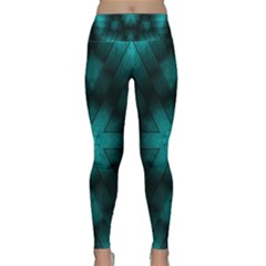 Abstract Pattern Black Green Lightweight Velour Classic Yoga Leggings