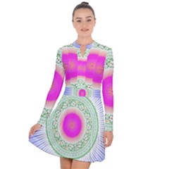 Flower Abstract Floral Long Sleeve Panel Dress by Simbadda