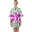 Flower Abstract Floral Quarter Sleeve Kimono Robe View1