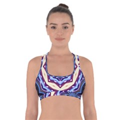 Mandala Art Design Pattern Cross Back Sports Bra by Simbadda