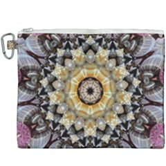 Abstract Art Texture Mandala Canvas Cosmetic Bag (xxxl) by Simbadda