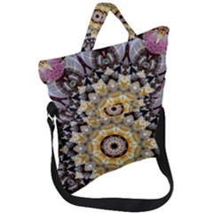 Abstract Art Texture Mandala Fold Over Handle Tote Bag