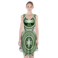 Ractal Mandala Green Purple Racerback Midi Dress