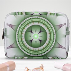 Ractal Mandala Green Purple Make Up Pouch (medium)