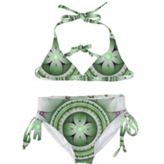 Ractal Mandala Green Purple Kids  Classic Bikini Set