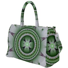 Ractal Mandala Green Purple Duffel Travel Bag