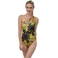 Fractal Art Colorful Pattern To One Side Swimsuit by Simbadda