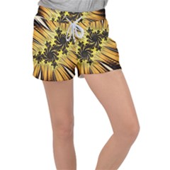 Fractal Art Colorful Pattern Women s Velour Lounge Shorts by Simbadda