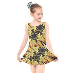 Fractal Art Colorful Pattern Kids  Skater Dress Swimsuit