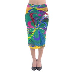 Mandala Abstract Background Image Midi Pencil Skirt by Simbadda