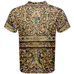 Gold Pattern Decoration Golden Men s Cotton Tee by Simbadda