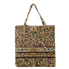 Gold Pattern Decoration Golden Grocery Tote Bag by Simbadda