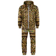 Gold Pattern Decoration Golden Hooded Jumpsuit (men)  by Simbadda