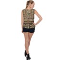 Gold Pattern Decoration Golden Bubble Hem Chiffon Tank Top View2