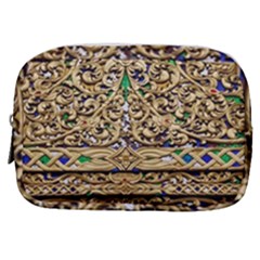 Gold Pattern Decoration Golden Make Up Pouch (small) by Simbadda