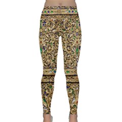 Gold Pattern Decoration Golden Lightweight Velour Classic Yoga Leggings