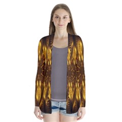 Mandala Gold Golden Fractal Drape Collar Cardigan by Simbadda