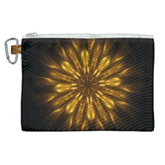 Mandala Gold Golden Fractal Canvas Cosmetic Bag (xl) by Simbadda