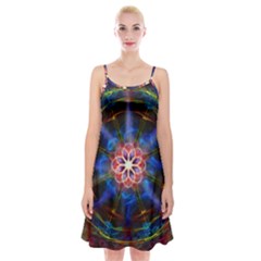 Mandala Pattern Kaleidoscope Spaghetti Strap Velvet Dress by Simbadda