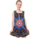 Mandala Pattern Kaleidoscope Kids  Cross Back Dress View1