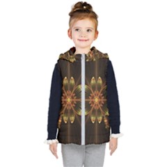 Fractal Floral Mandala Abstract Kid s Hooded Puffer Vest by Simbadda