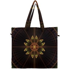 Fractal Floral Mandala Abstract Canvas Travel Bag by Simbadda