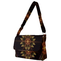 Fractal Floral Mandala Abstract Full Print Messenger Bag