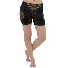 Fractal Floral Mandala Abstract Lightweight Velour Yoga Shorts